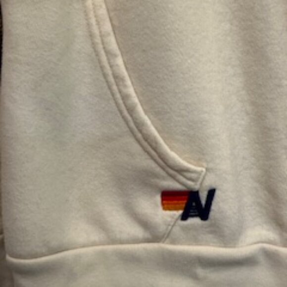 Aviator Nation Cream Hoodie with Rainbow Stripes - Picture 4 of 6